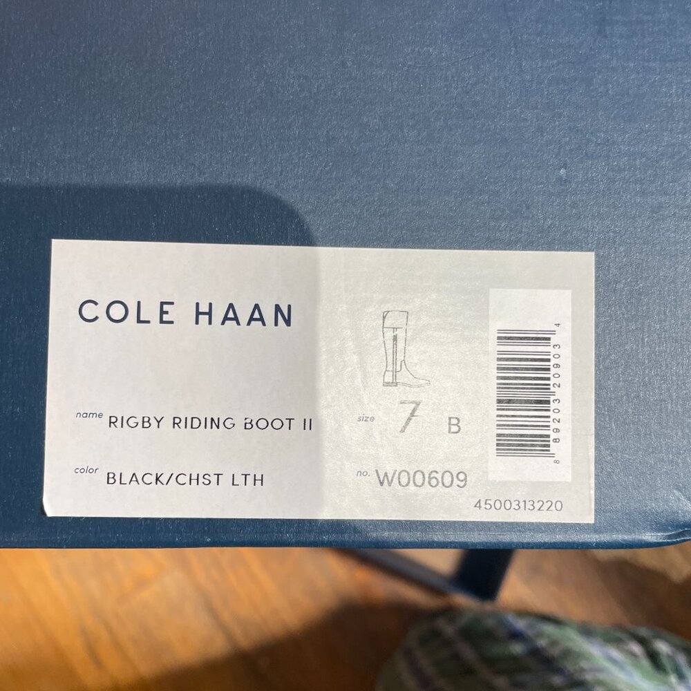 Cole Haan Rigby Riding Boot II Black Leather Size 7 MSRP $308 NWT o - Picture 4 of 6